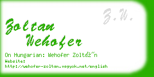 zoltan wehofer business card